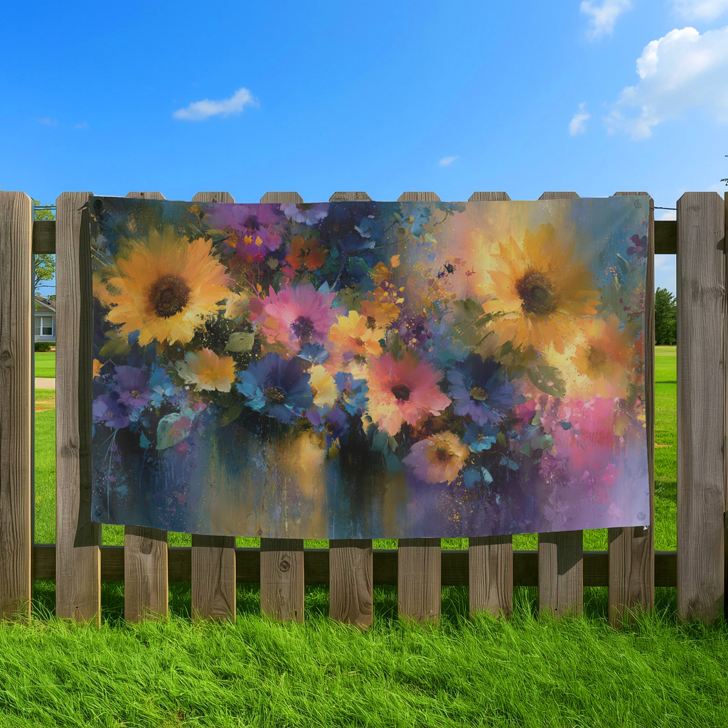 Personalized Floral Yard Flag with Custom Name for Garden & Porch Decor