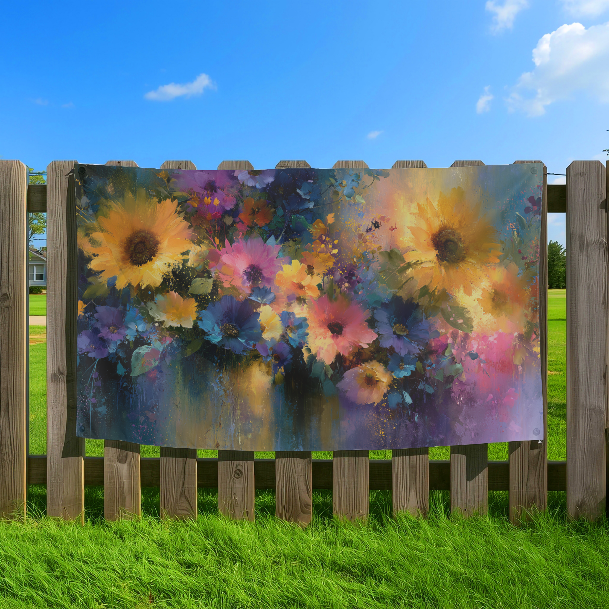 Personalized Floral Yard Flag with Custom Name for Garden & Porch Decor