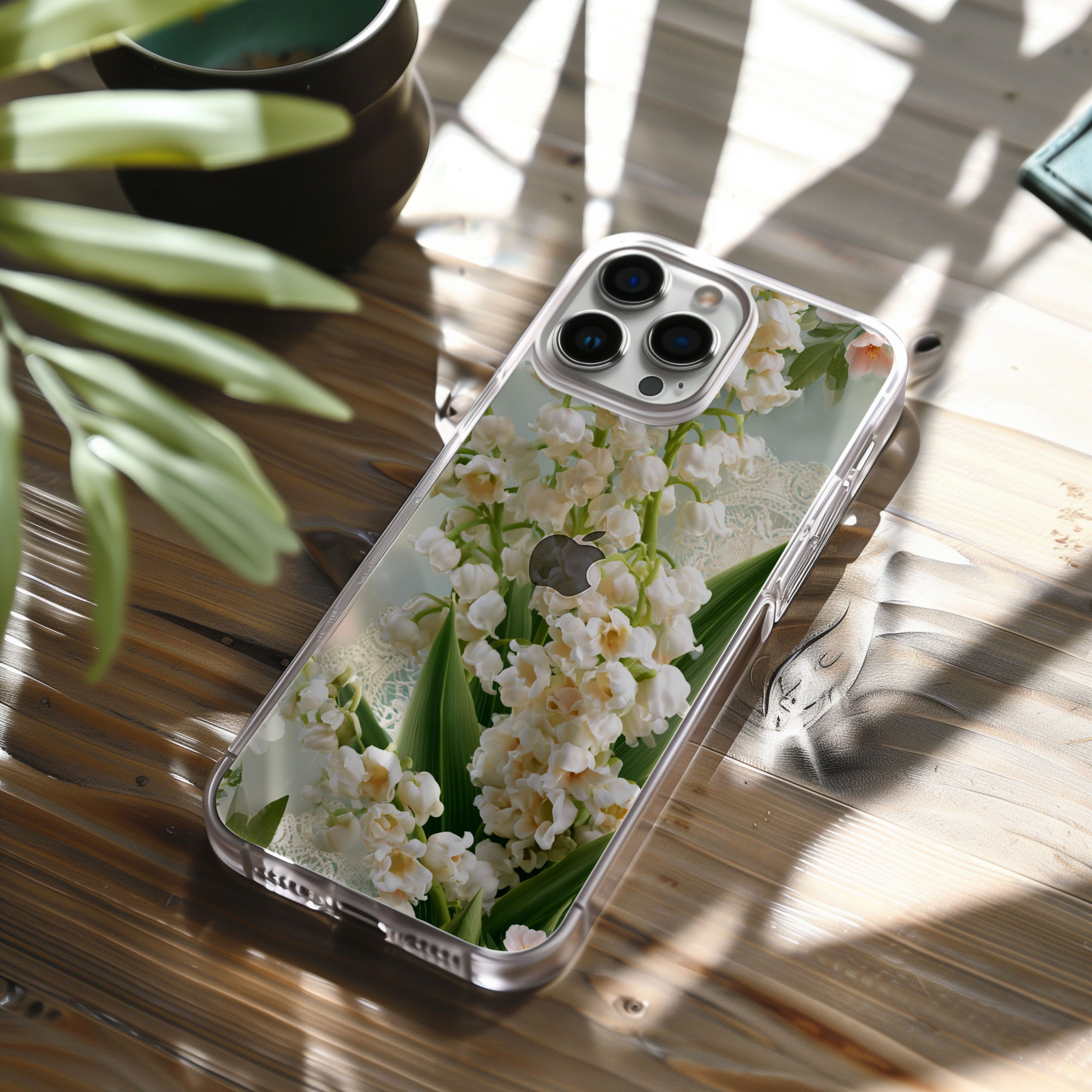 Personalized Floral Charm iPhone Case with Custom Name & Botanical Accent Cover