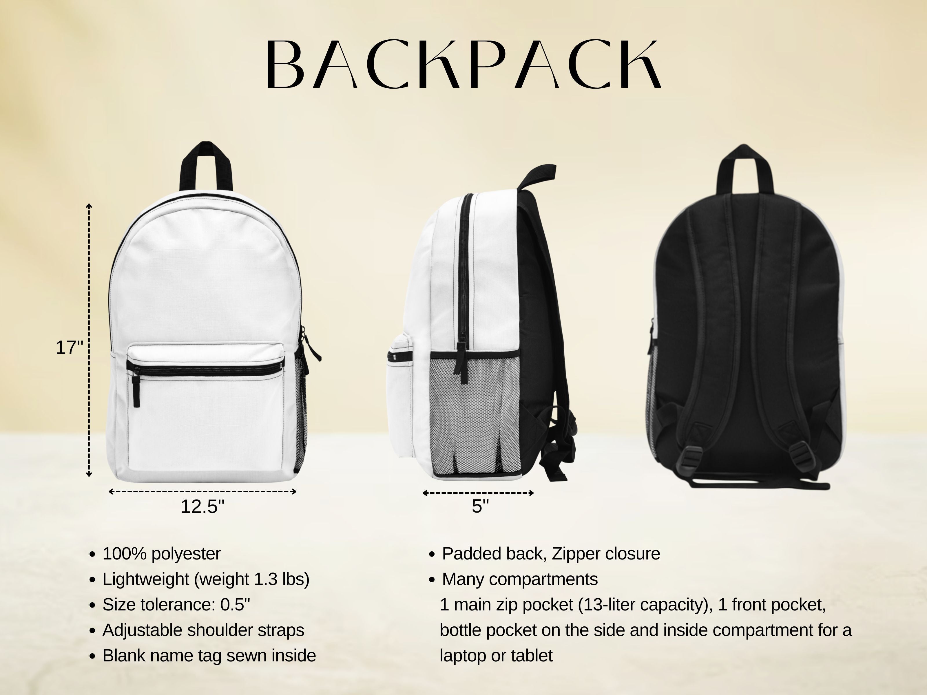 Personalized Botanical School Bag