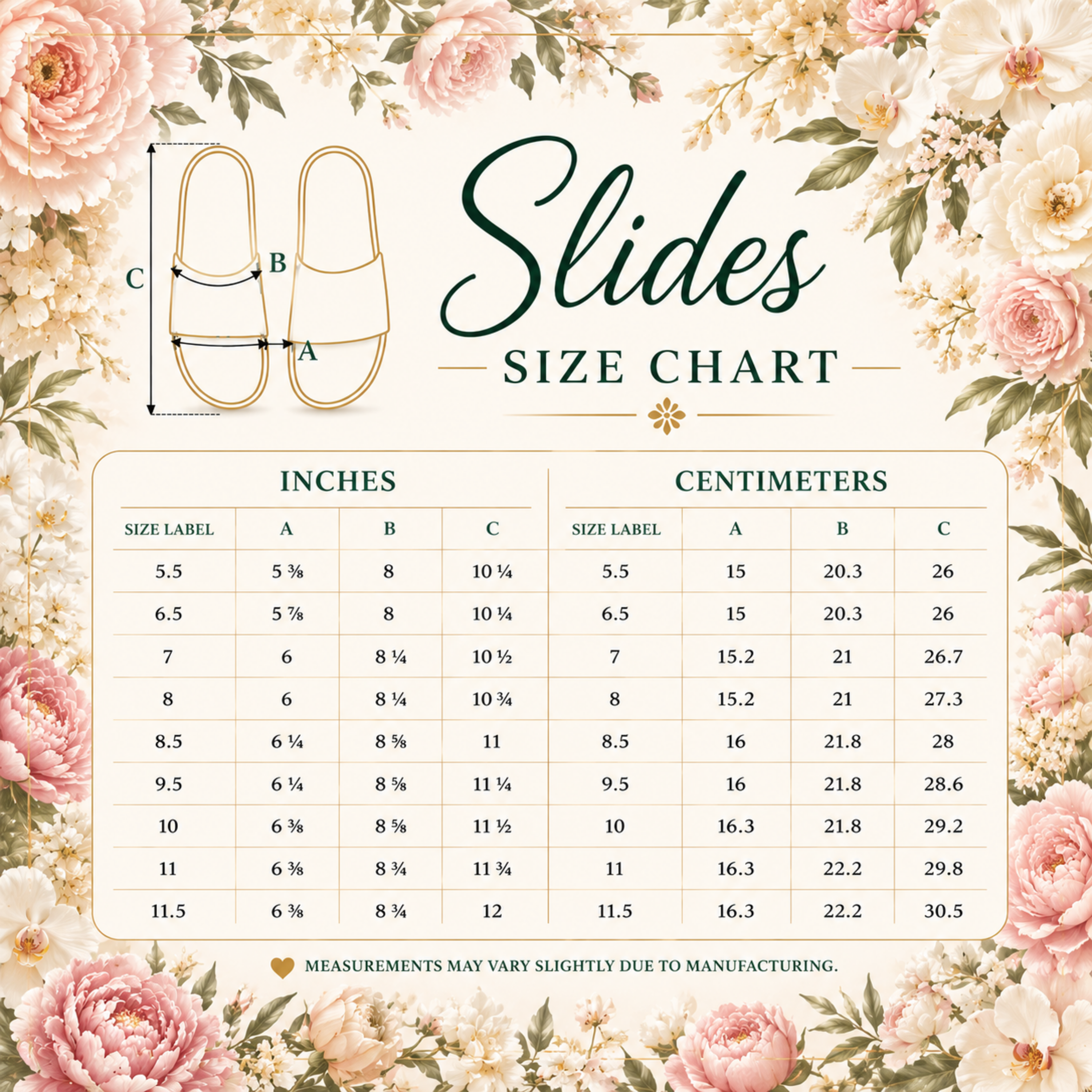 Personalized Floral Adventure Women's Slides with Custom Name
